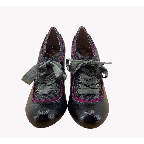 Poetic License Backlash Oxford Heels Leather Women’s Size EU 38 Black/Fuchsia - Picture 6 of 8
